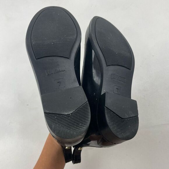 Sam Edelman Tinsley Black Rubber Rain Boots Women’s Size 7 Pull On Ankle Bootie - Picture 8 of 8